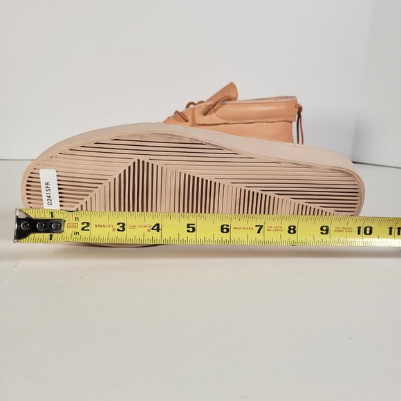 Clean Weather Vegan Raw Undyed Tan Leather Unisex Sneaker Women Size 9 1/2 - Picture 13 of 14